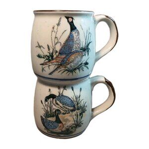 Otagiri Game Birds Coffee Mugs Tea Cups Vintage Pheasants Geese Vintage Japan